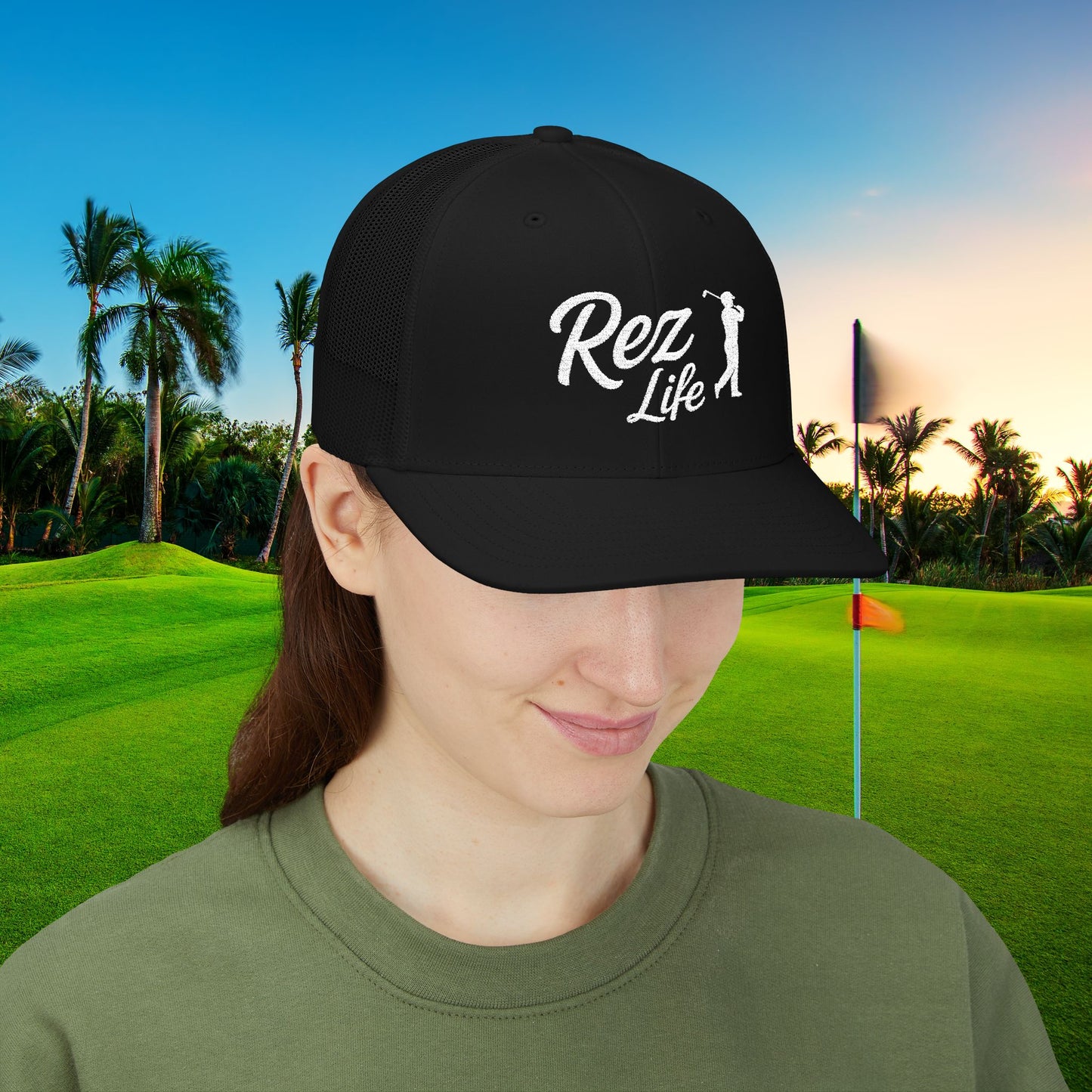 Rez Life Black Edition – Black Snapback hat, white embroidery (classic and bold) Vibes by Printify
