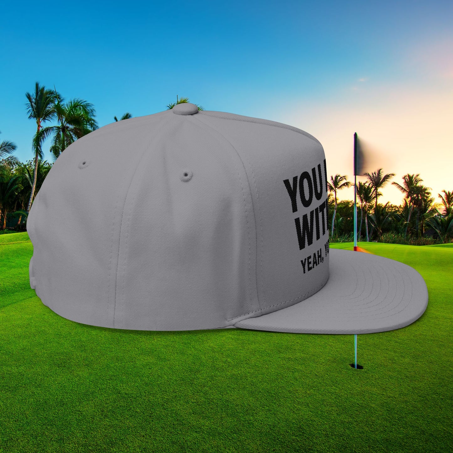 Flat Bill Cap (Embroidery) by Printify