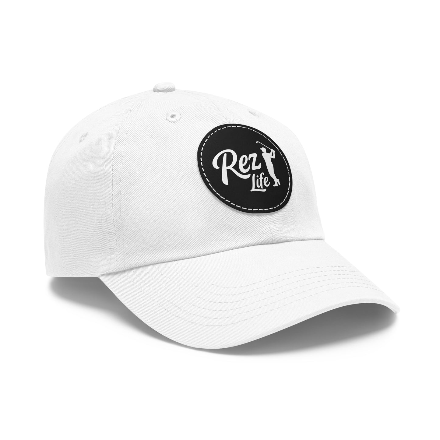 Rez Life White Edition – White hat, Leather Patch (Clean and Minimal) Vibes by Printify