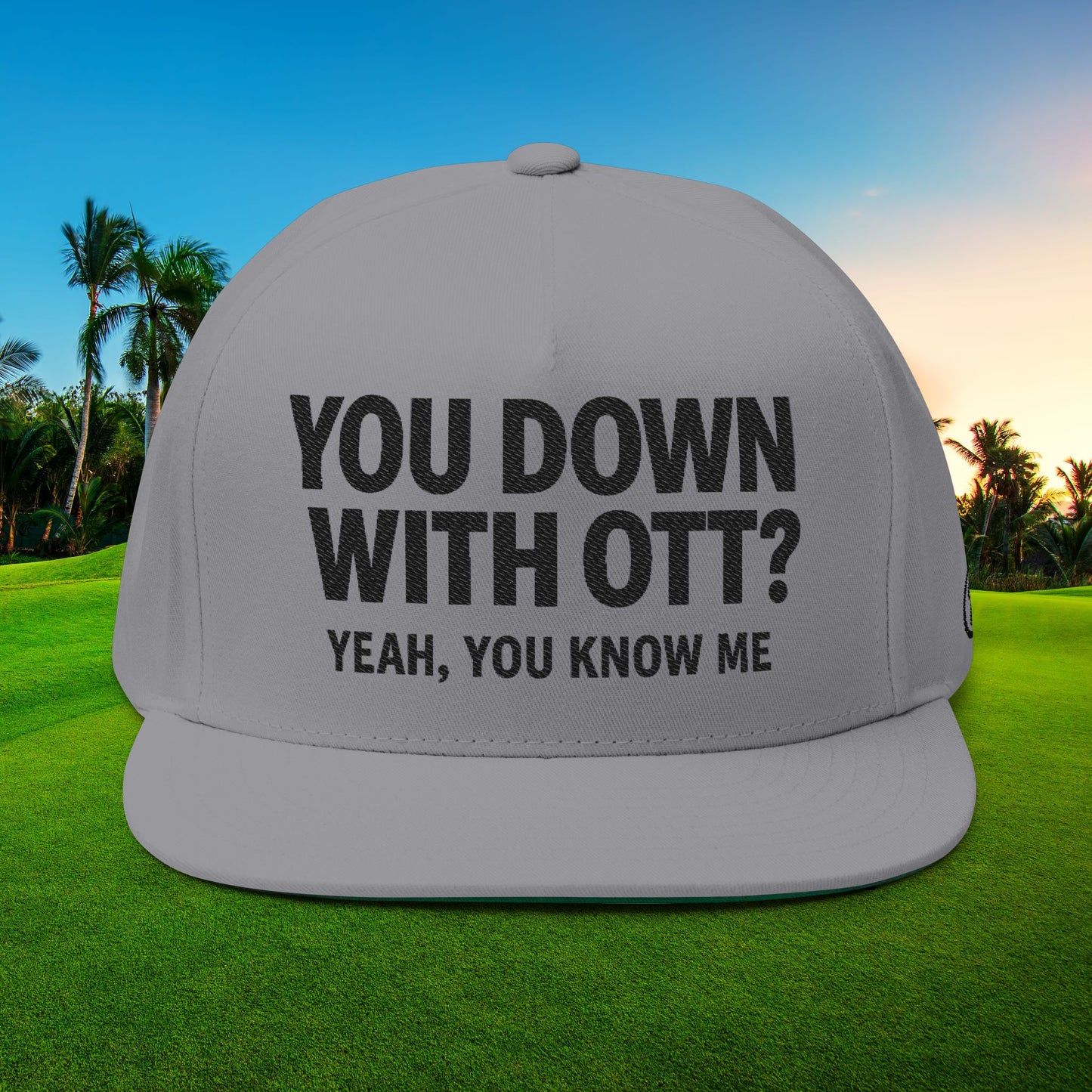 Flat Bill Cap (Embroidery) by Printify