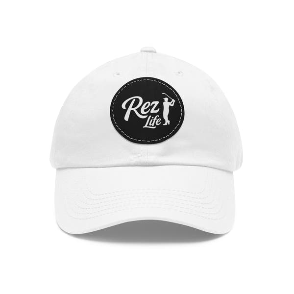 Rez Life White Edition – White hat, Leather Patch (Clean and Minimal) Vibes by Printify
